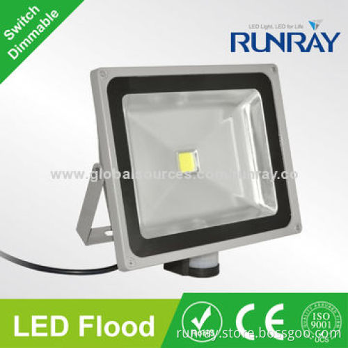 50W PIR LED Floodlight, 85-265V AC Voltage, IP65, Aluminum/Black Housing, 0.95 High PFNew